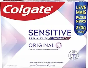Colgate Creme Dental para sensibilidade Sensitive Pro Alívio Imediato 90 g, 3 Unidades, Alívio da Sensibilidade com Arginina, Sensação Imediata