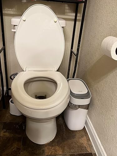 Miniatura 2 de Basurero de baño, cubo de basura con sensor de movimiento automático, sin contacto, cubo de basura inteligente para baño con tapa, cesta de basura