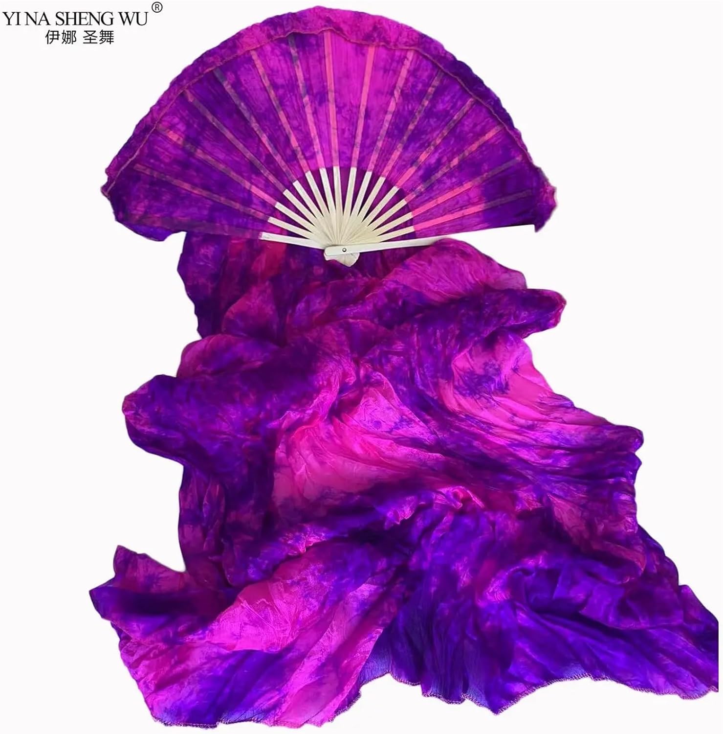 Praise Dance Flags 1 Pair Real Silk Belly Dance Veil Fans Classic Size Ribs Performance Props Customized