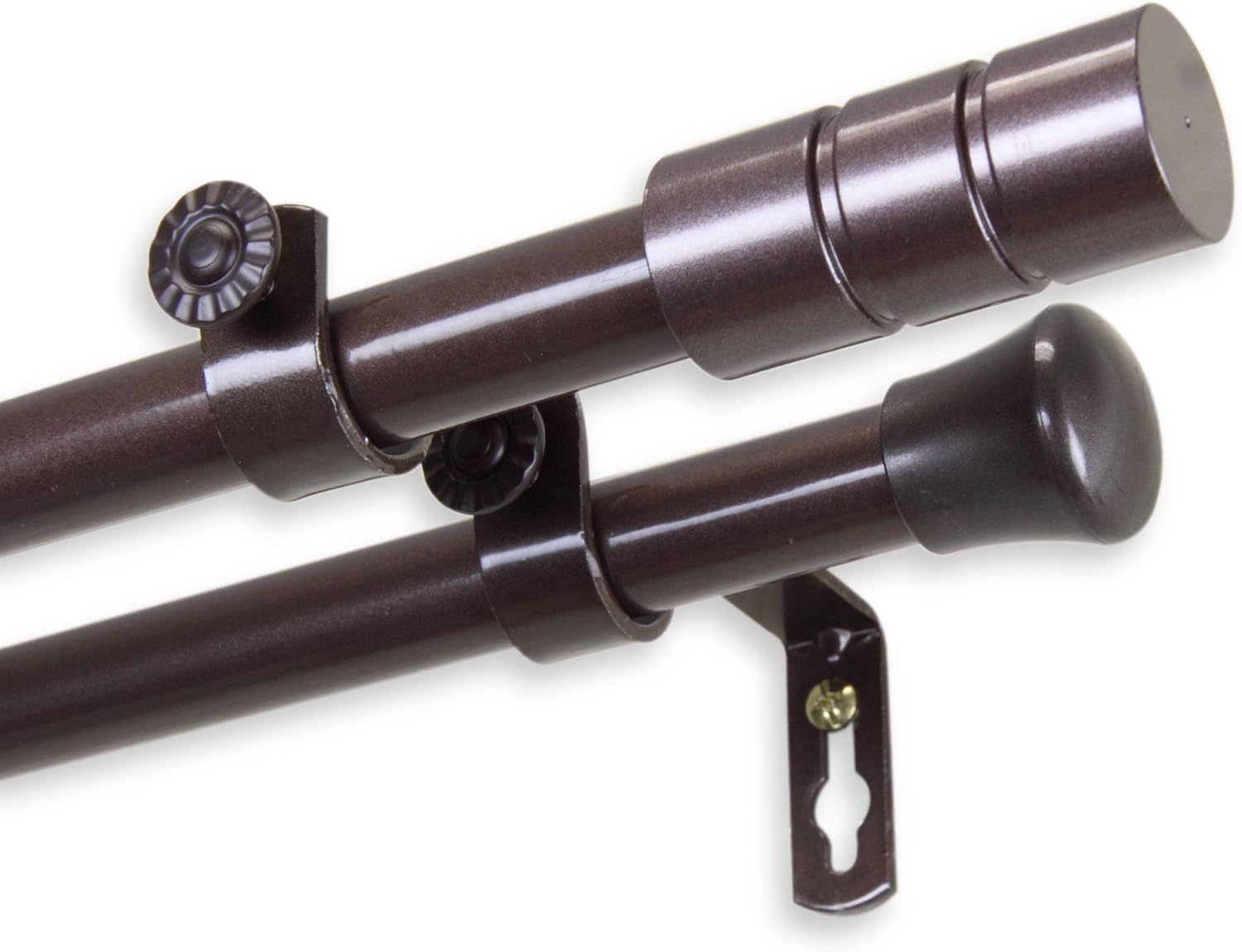 Theo Double Curtain Rod 28-48 inch - Cocoa