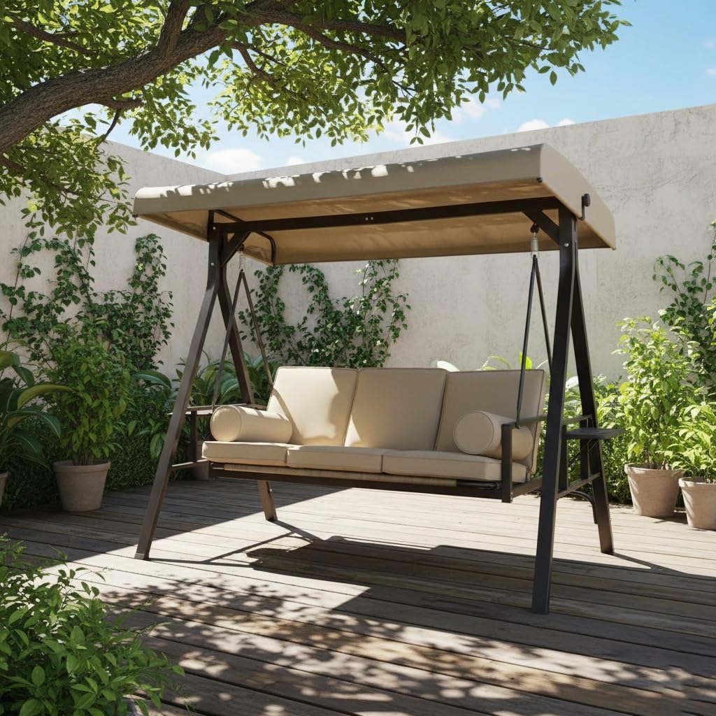 Replacement Canopy Cover for Outdoor Swing Chair, Waterproof Porch Swing Top Cover
