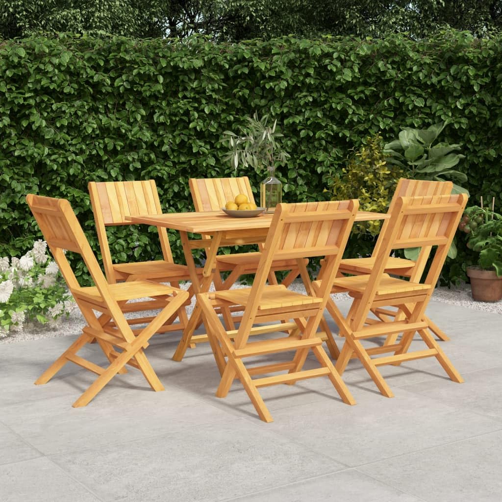 Mobili,Mobili da esterno,Set di mobili da giardino,Set da pranzo da giardino in legno massello di teak da 7 pezzi