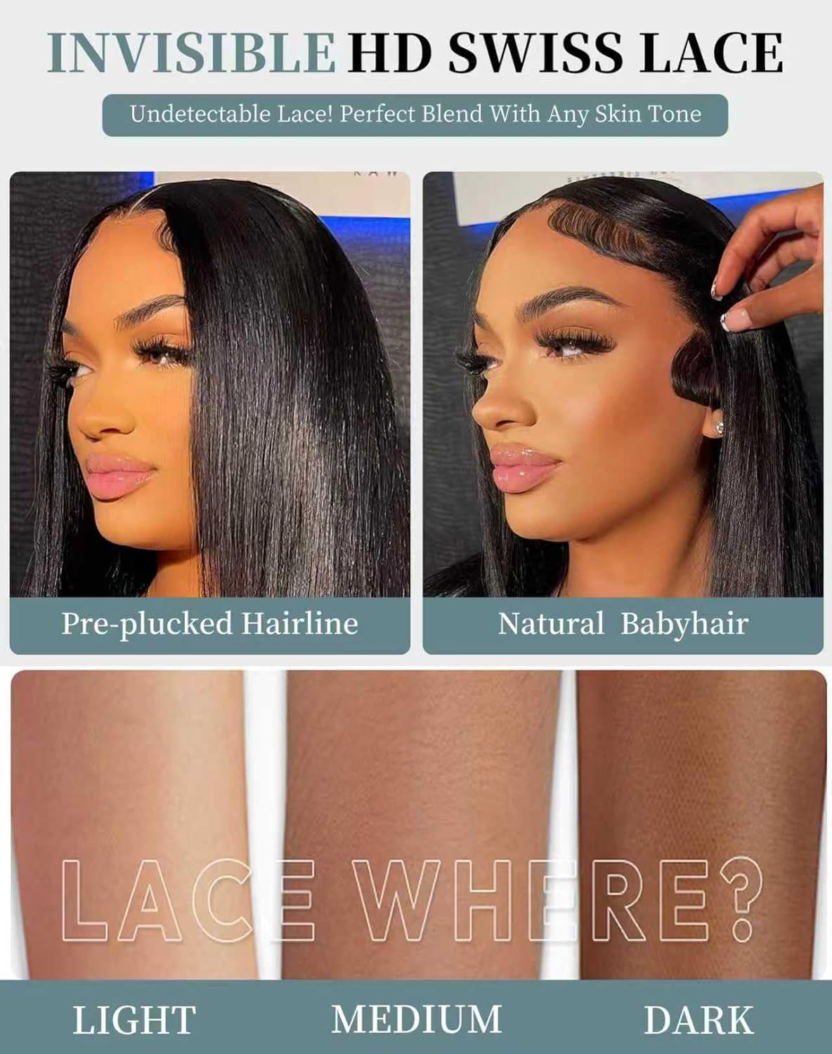 30 Inch Straight Wigs Human Hair 13x6 Real frontal Wig 200 Density HD Transparent Lace Front Wigs Human Hair Pre Plucked Can Last 6-9 Months Tangle-Free Natural Black for Women - Image 5