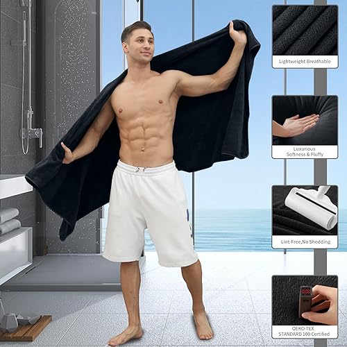 Vista 238 de Juego de toallas de microfibra de 8 piezas, 2 toallas de baño, 2 toallas de mano, 4 toallas pequeñas, toalla de baño extra grande para baño, hotel