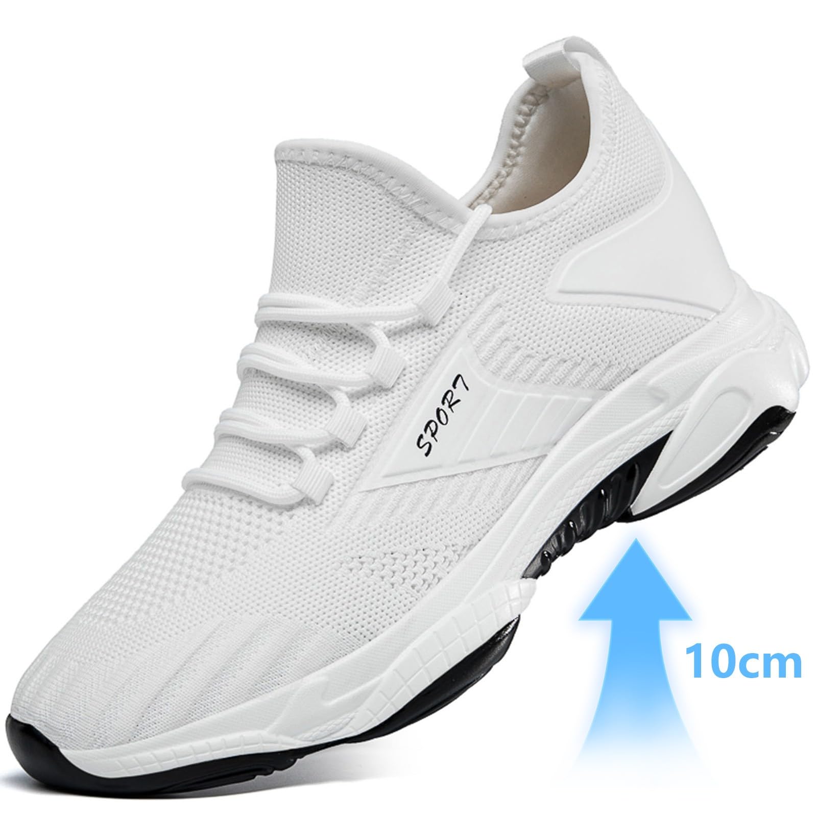 Scarpe da uomo con tacco invisibile 6 cm/8 cm/10 cm Taller Sneakers Mesh Punta Rotonda Scarpe Leggero Basquette Confortevoli Ascensore Passeggiata Fitness Escursionismo