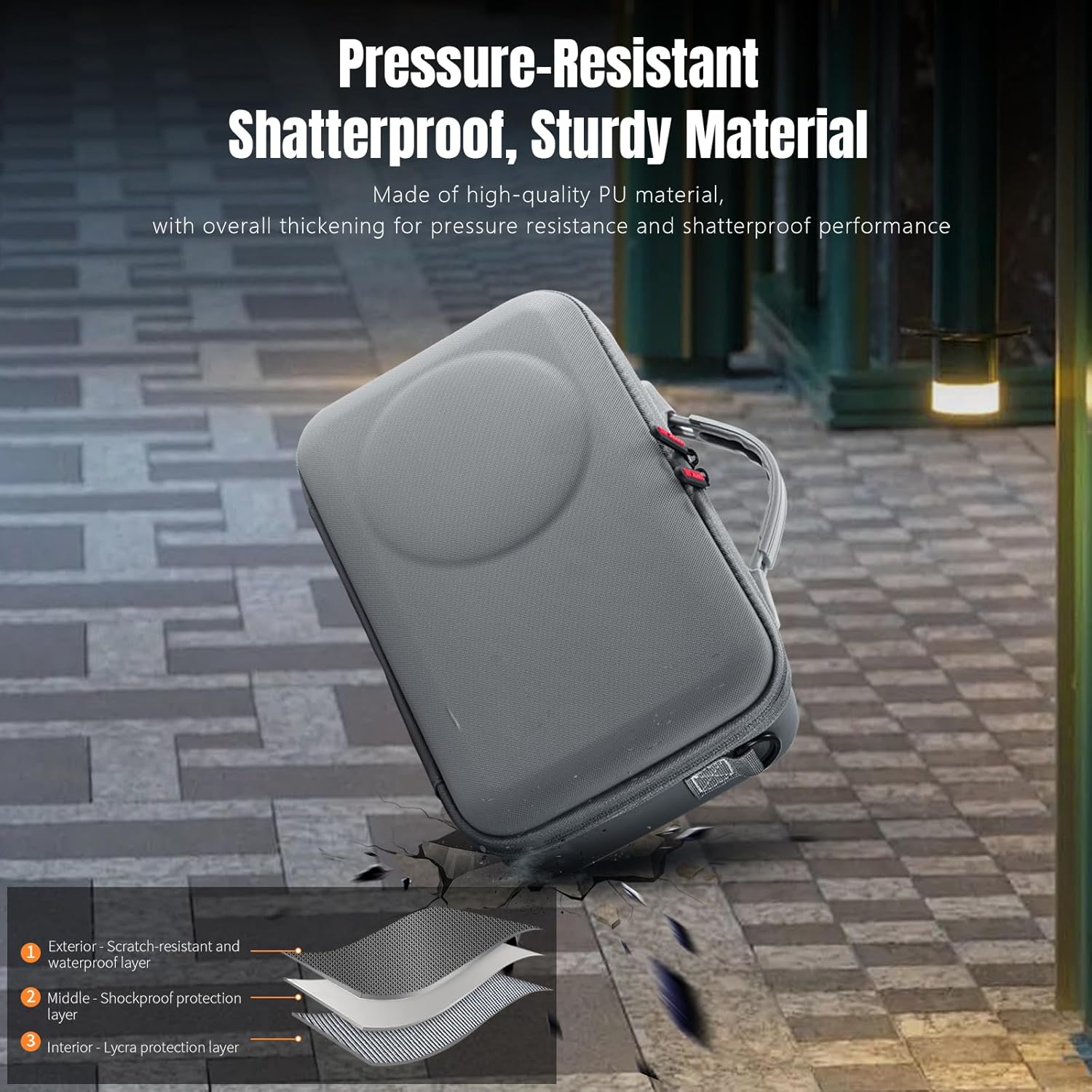 Osmo 360 Carrying Case, PU Leather Storage Case, Travel Portable Shoulder Bag for DJI Osmo 360 Adventure Combo Action Camera Accessories - Image 5