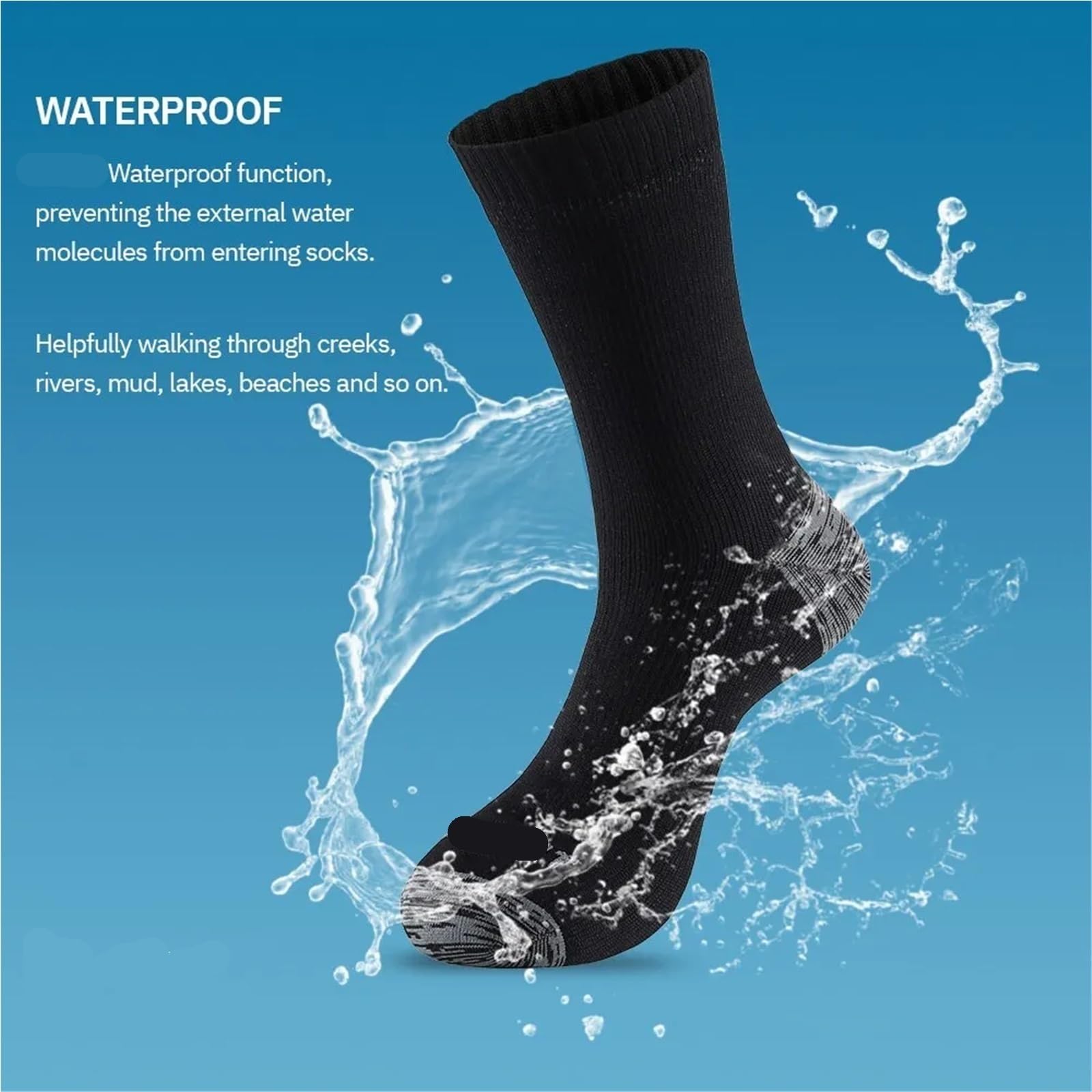 Wasserdichte Socken 2 Pairs Waterproof Socks for Men Warm Snow Thermal Sports Sock Snowboard Cycling Ski Bicycle Winter FüR Wie Laufen
