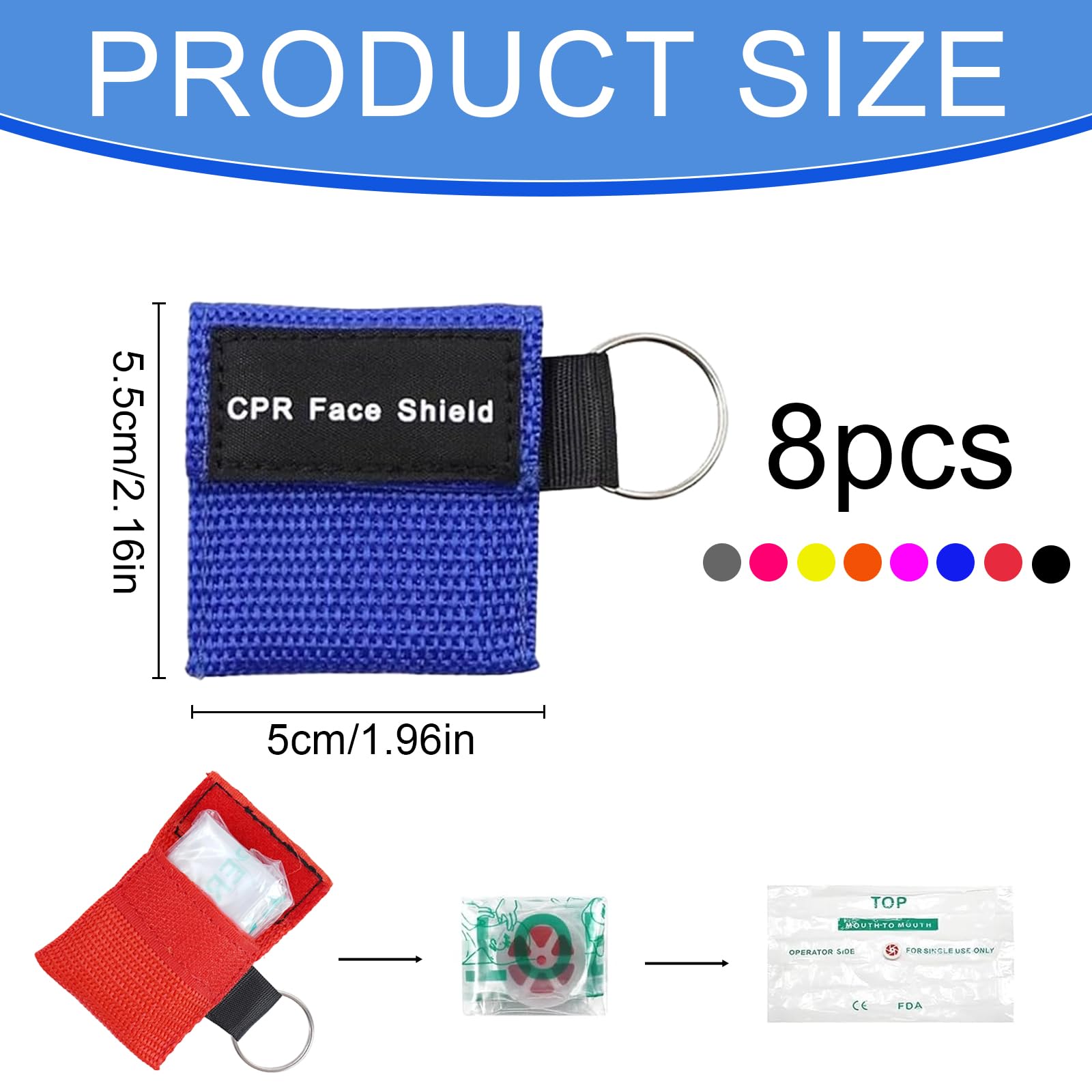 3 Pezzi Maschera Respiratoria con Portachiavi, Kit Maschere CPR con Barriera di Respirazione, Mascherine Respiratorie di Primo Soccorso, Maschera CPR per Il Primo Soccorso Formazione