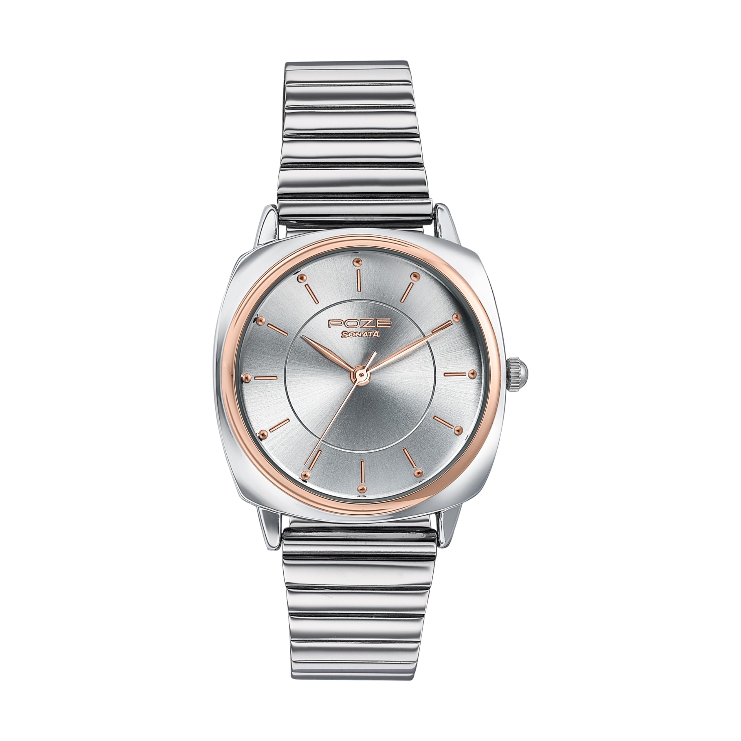 Golden Hour Quartz Silver Rectangular Dial Men's Watch | Stainless Steel Material | Multi Color Band - SP80117KM01-image-12