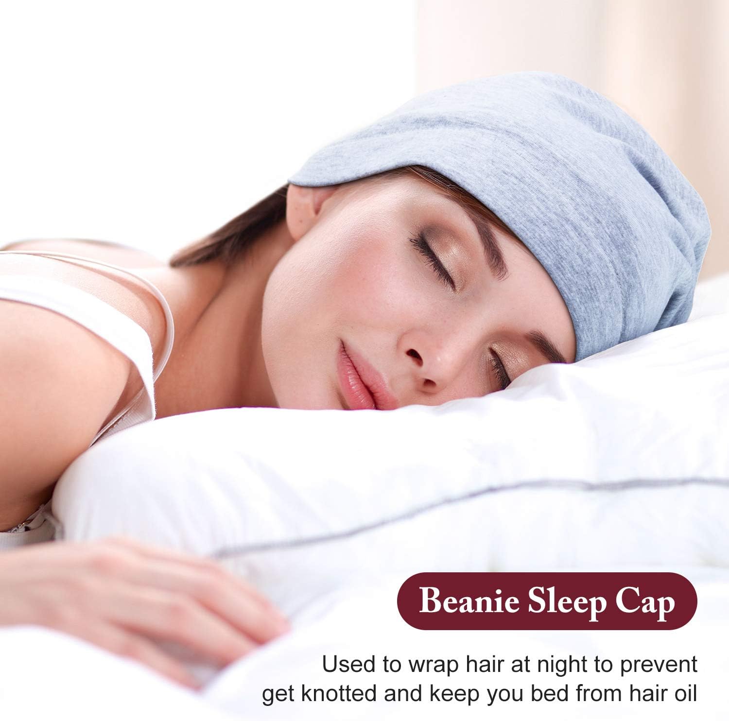 SATINIOR 6 Pcs Satin Lined Sleep Cap Beanie Night