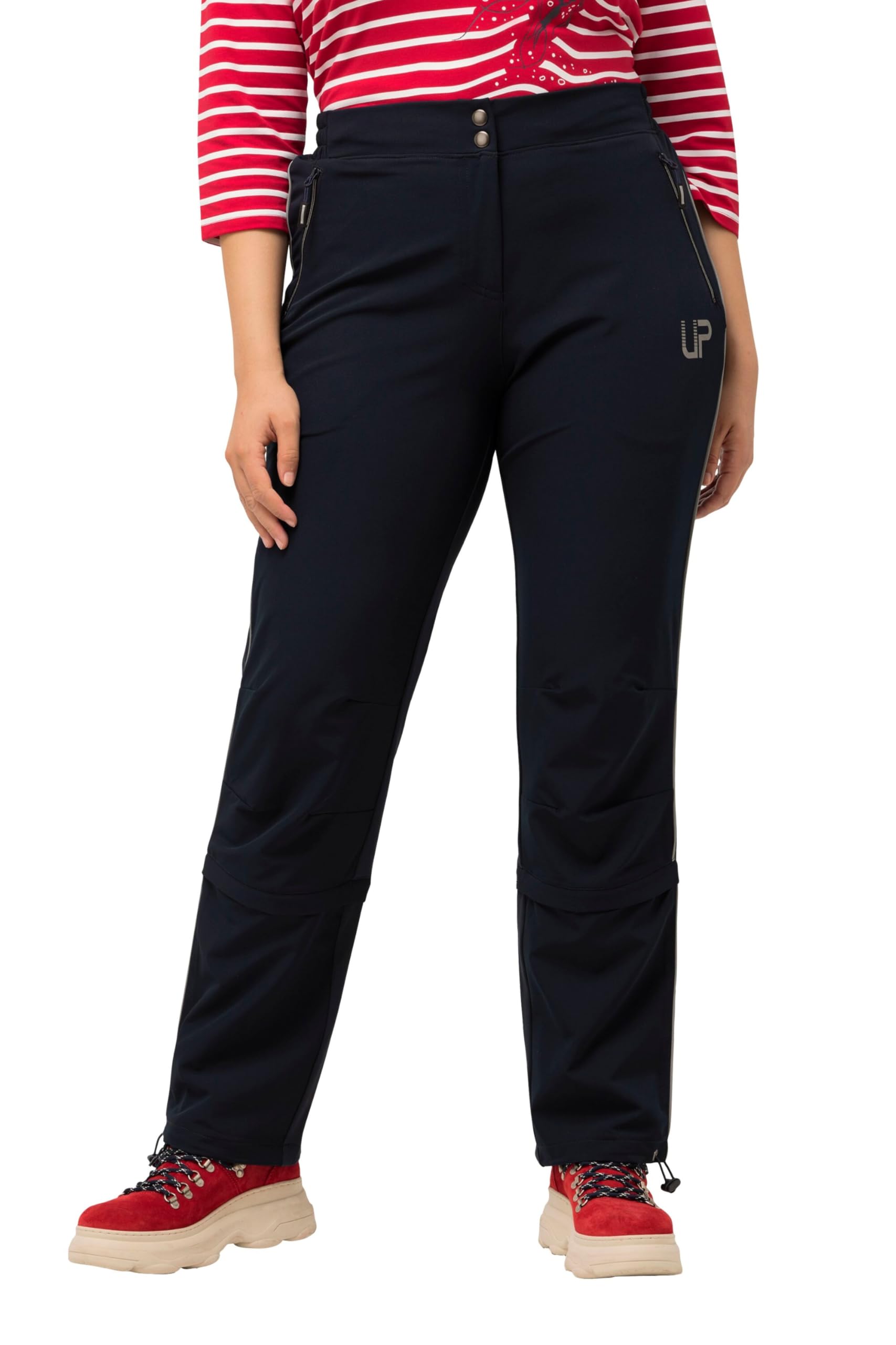 Ulla Popken Damen große Größen Übergrößen Plus Size Funktionshose, wasserabweisend, Powerstretch, Gummibund 796157