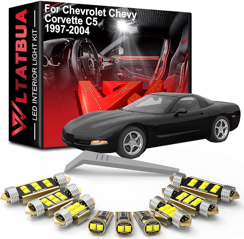 Kit de Luz Interna LED WLTATBUA 6000 K para Chevrolet Corvette C5 1997 a 2004 – 13 peças