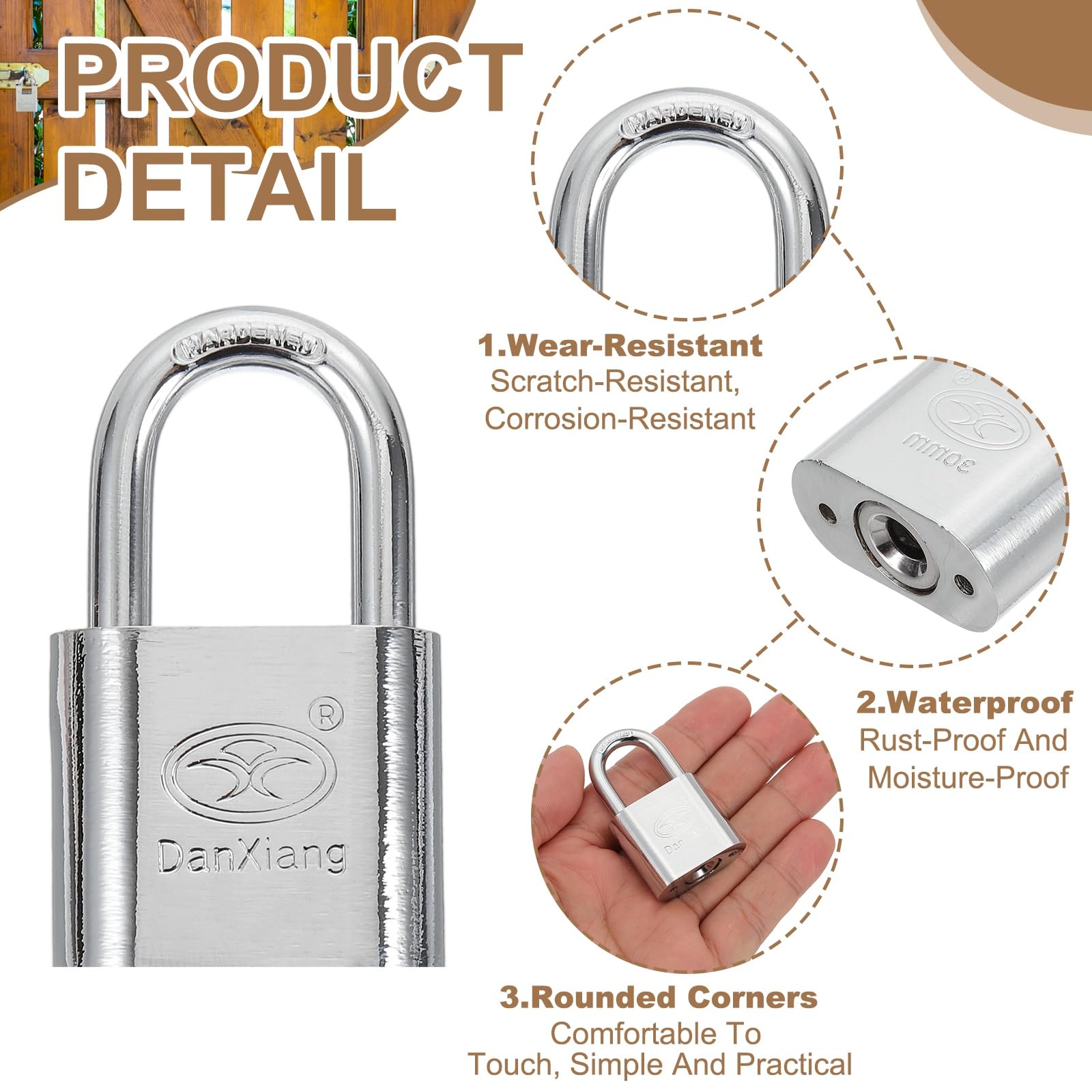 PATIKIL Keyed Padlock - Image 3