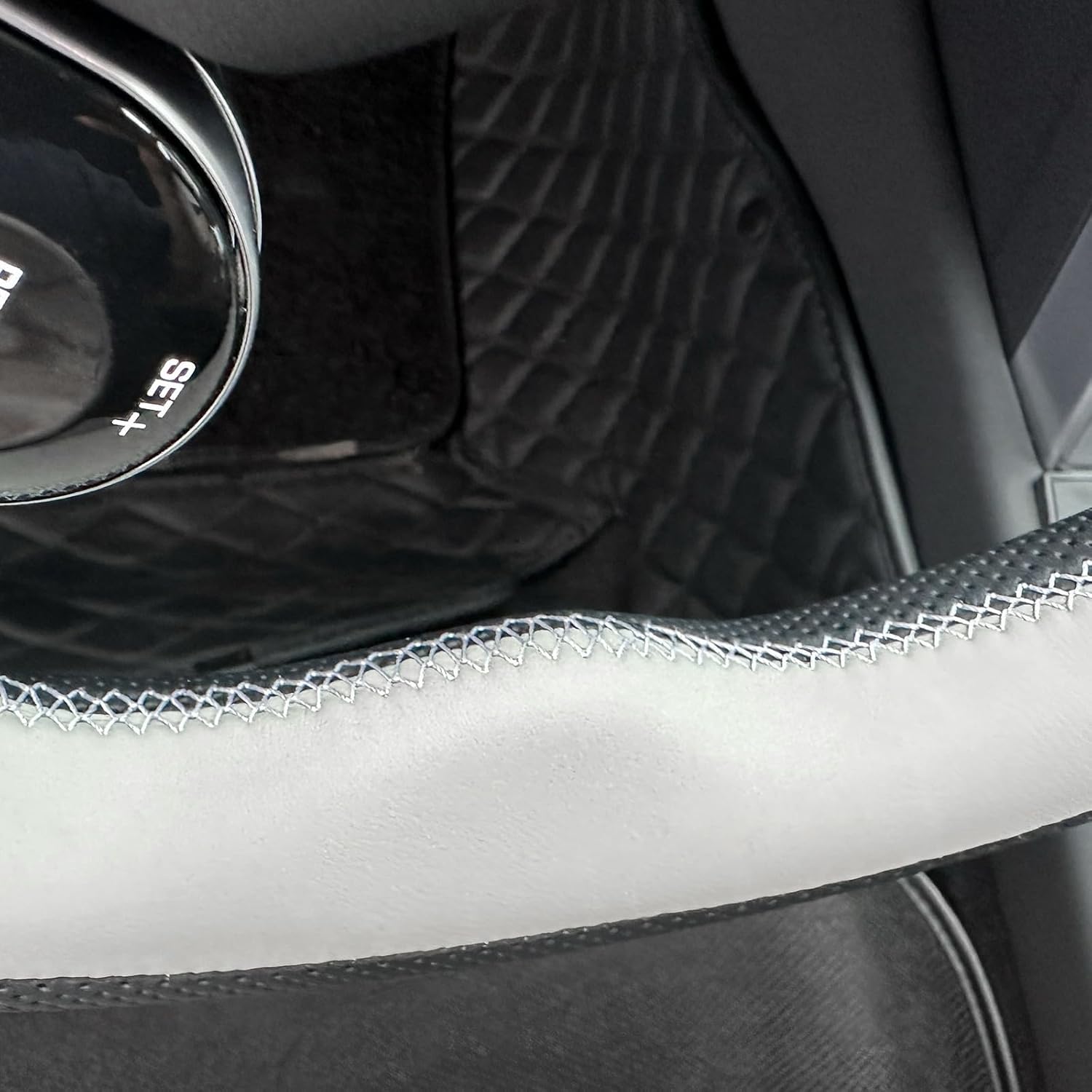 MEWANT DIY Stitched Steering Wheel Cover Wrap for Land Rover Range Rover Sport 2018-2021 Steering Wheel Accessories for Land Rover Range Rover Sport
