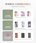 GVIEWIN Magnetic Phone Ring Holder, Compatible with MagSafe Phone Grip, Adjustable Stand, Kickstand for iPhone 16 Pro Max/Plus/15/14/13/12 Series, Other Phones (Glitter/Purple)