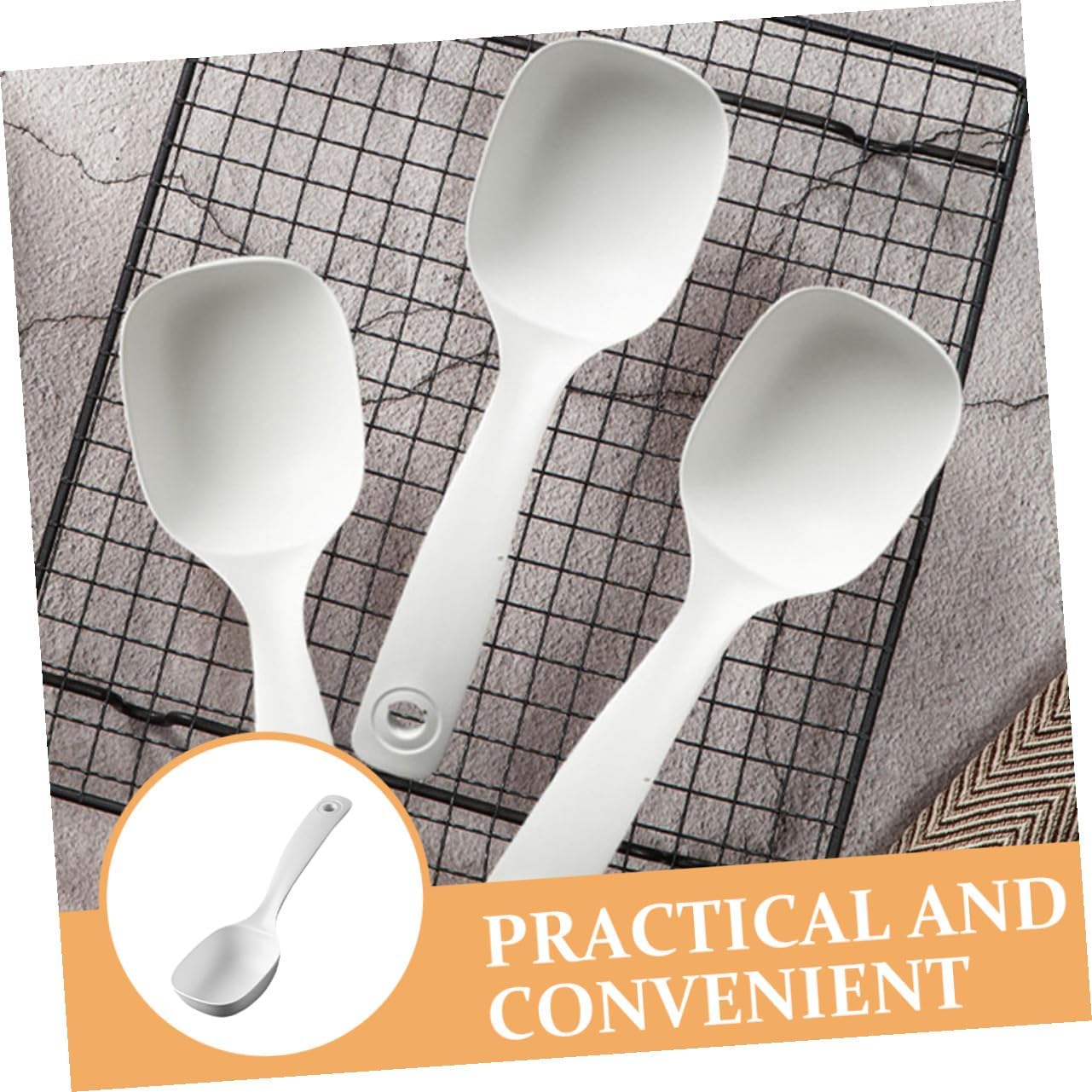 4pcs PP Soup Ladle for Porridge Serving with Ergonomic Design