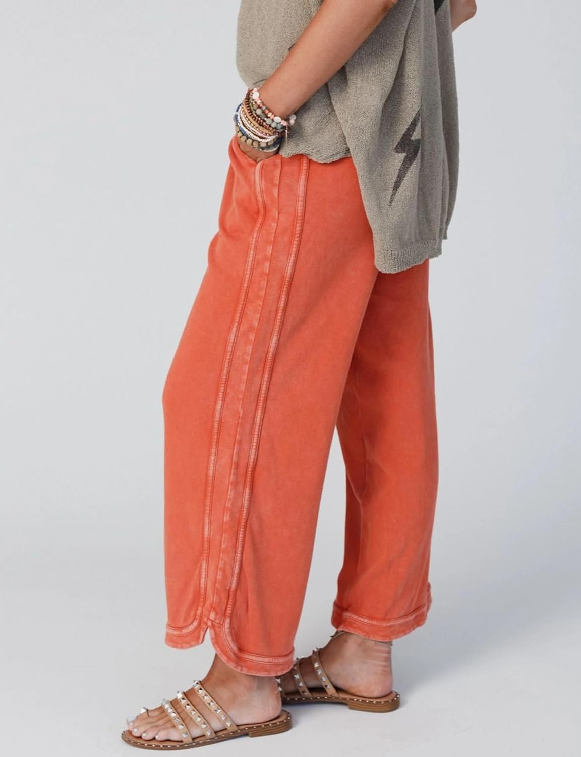 Women's Casual Wide Leg Pants High Waist Drawstring Sweatpants Baggy Athletic Trousers with Pockets - Image 4