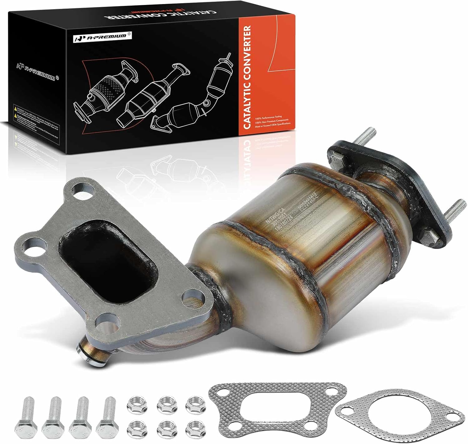 A-Premium Front Catalytic Converter with Gasket Kit Direct-Fit Compatible with Chevrolet Equinox 2012-2017 & GMC Terrain 2012-2017, 3.0L 3.6L, E.P.A. Compliant