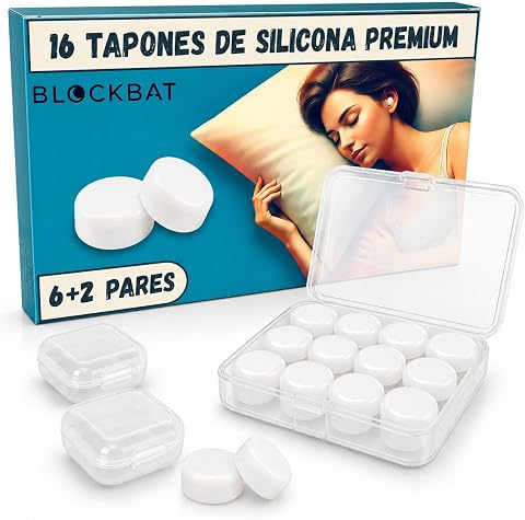 16 Tapones Oidos Ruido Dormir de Silicona + 3 Estuches | Reutilizables Anti Ronquidos Natación | Pack Completo ear plugs | tapones para dormir sin ruido | Estudiar Moto Festival.