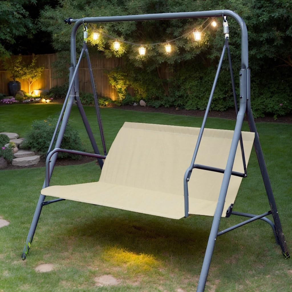 NexusGoods Swing Seat Cover Replacement for 2/3-Seater, All-Weather Waterproof Outdoor Swing Chair Protector for Patio, Porch, Backyard (Beige,127cm x 50cm x50cm) — image 1