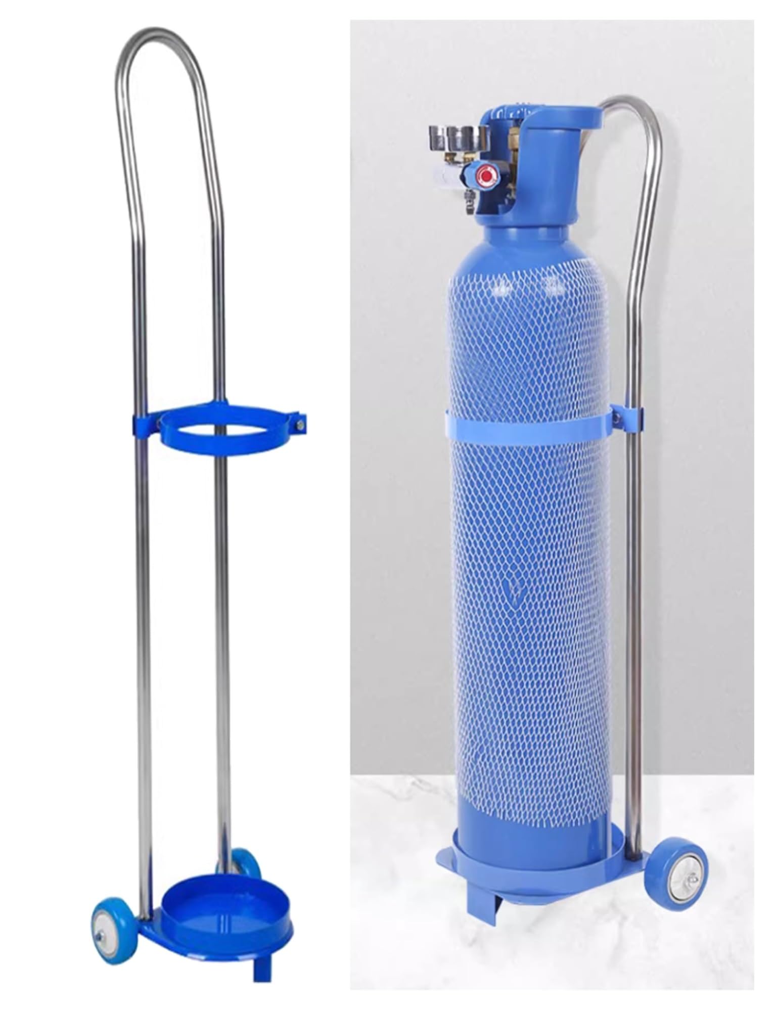 GLJTUO Oxygen Cylinder Rack, Gas Cylinder Trolley 10L/15L/20L,10L