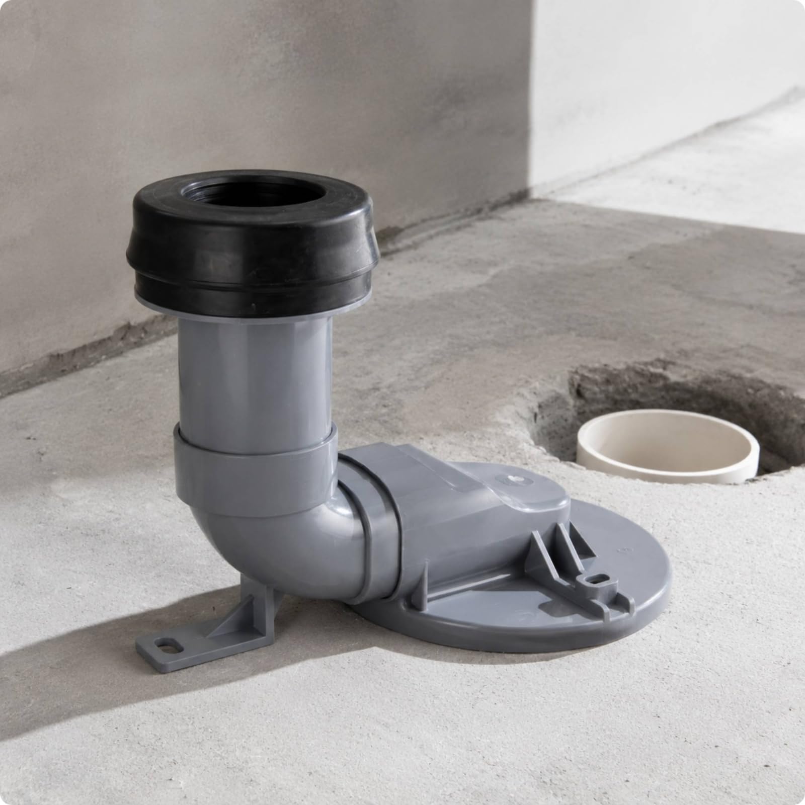 Raccord Excentré pour WC En PVC, Entraxe Au Sol 25 Cm, Orifice 15 Cm, Sans Raccord