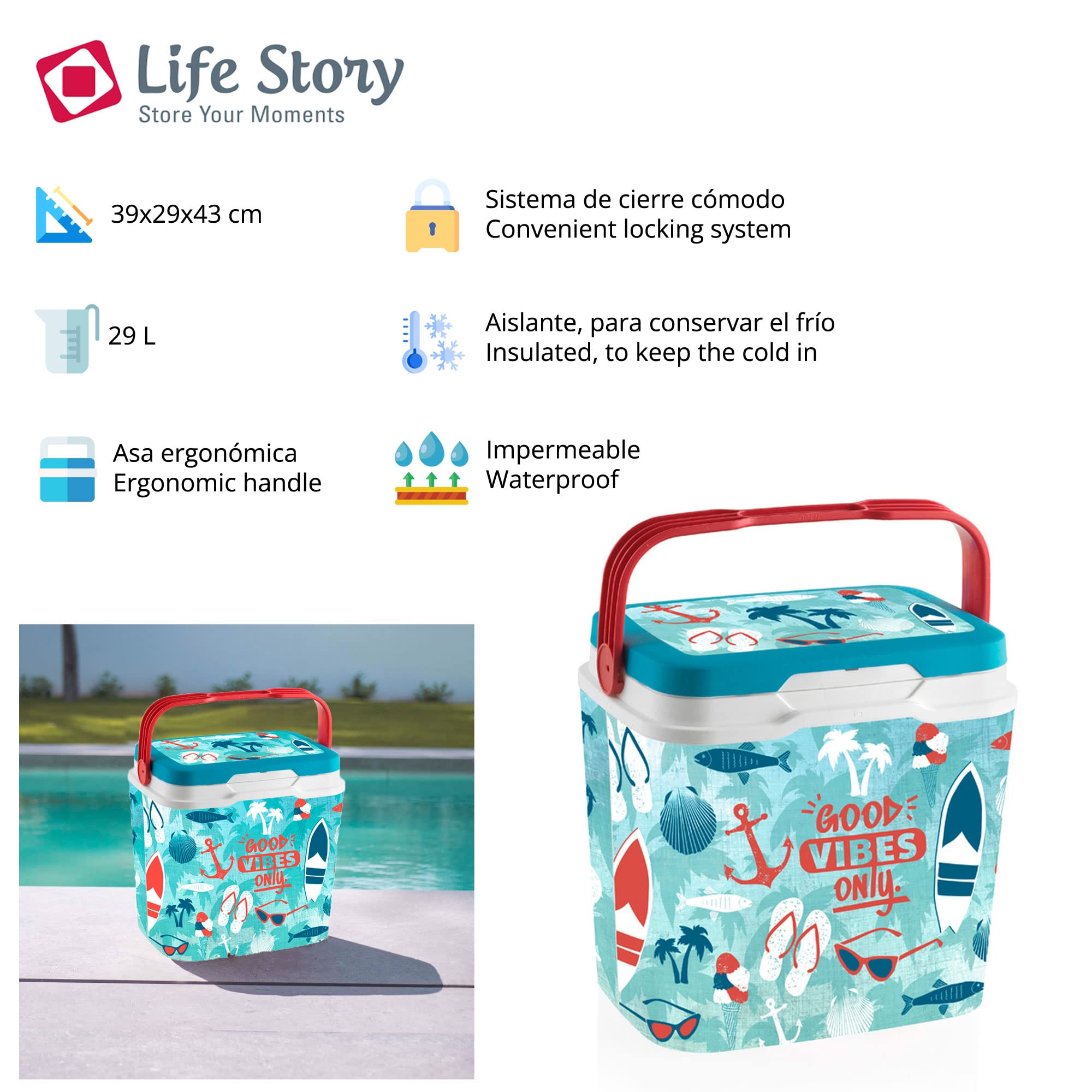 Life Story NEVERA PORTATIL TWARDE 29L GOOD VIBES
