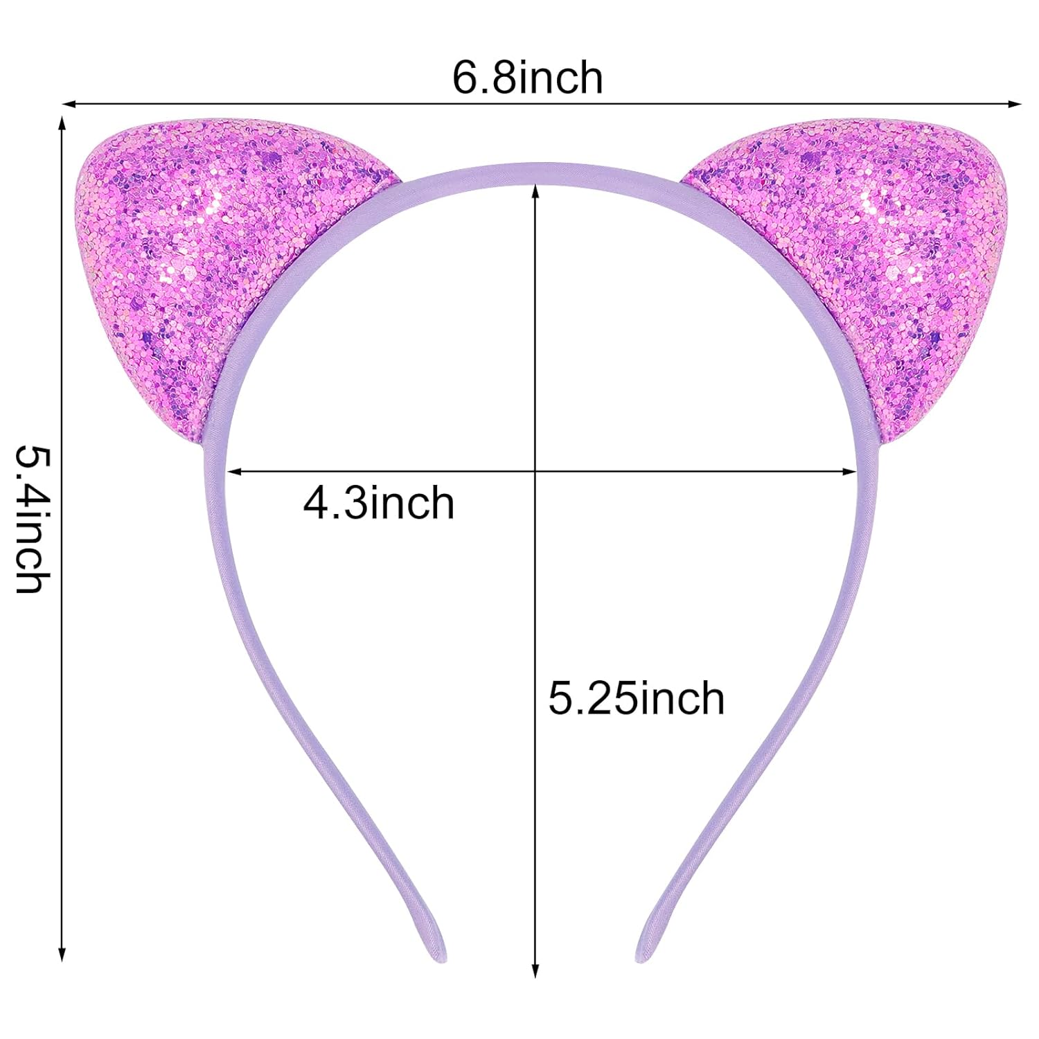 12Pcs Cat Ears Headbands for Girls Women Plastic Kitty Hairbands Cat Ear Hair Hoops Halloween Decorations Hair Accessories for Girls and Women Favor for Party Costume Daily Wearing - Image 8