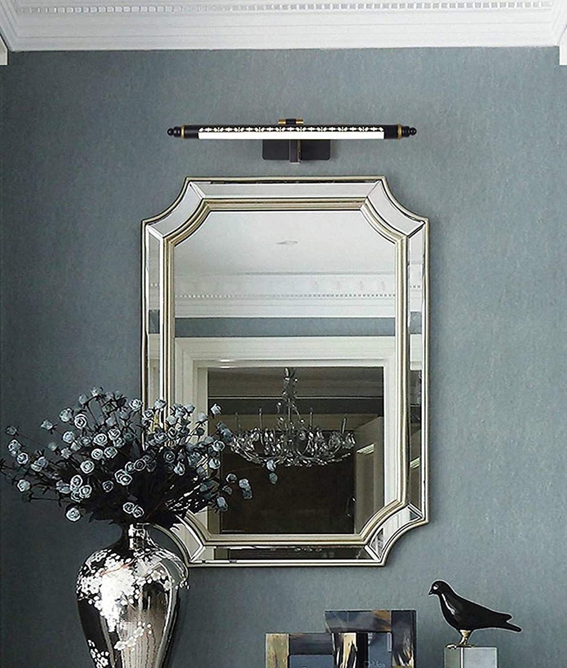 Lumière miroir salle bains, lumière miroir courtoisie LED miroir maquillage avant lumière miroir applique murale éclairage d'armoire non dimmable blanc naturel 4000K