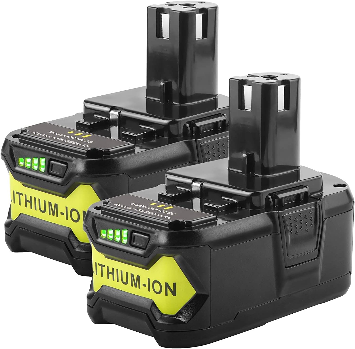 [2 Pack] 18V 6000mAh 18V RB18L50 Replacement Battery for P102 Ryobi Lithium Ion P103, P104, P105, P107, P108, P109 P122 Cordless Power Tools