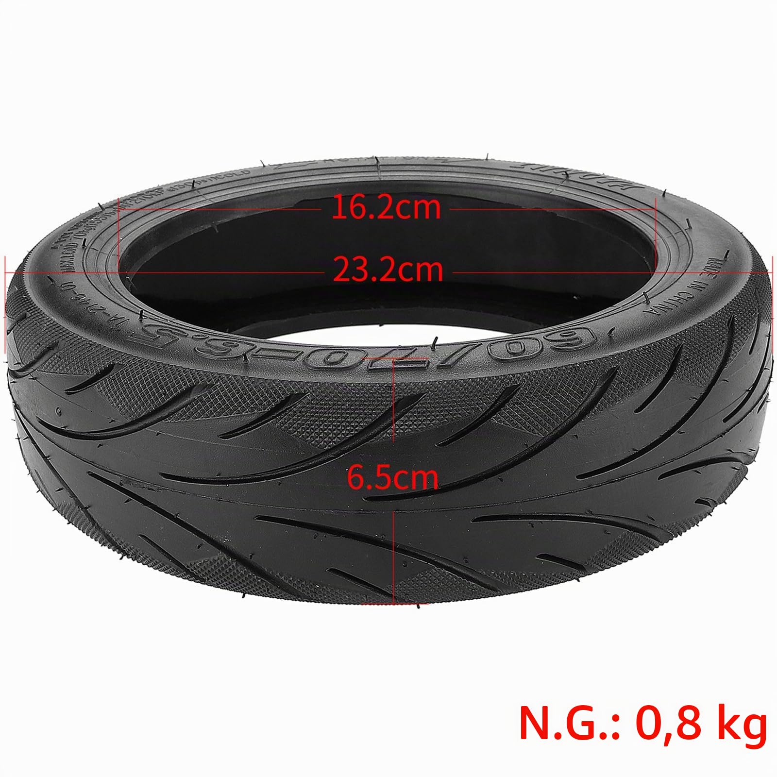Tmom Max G30D Reifen 60/70-6.5 Tubeless Reifen Explosionsgeschützte Scooter-Reif-en für Segway Ninebot Max G30/ Max G30D Roller Selbstreparierender Verschleißfeste Ersatzreifen (2pcs)