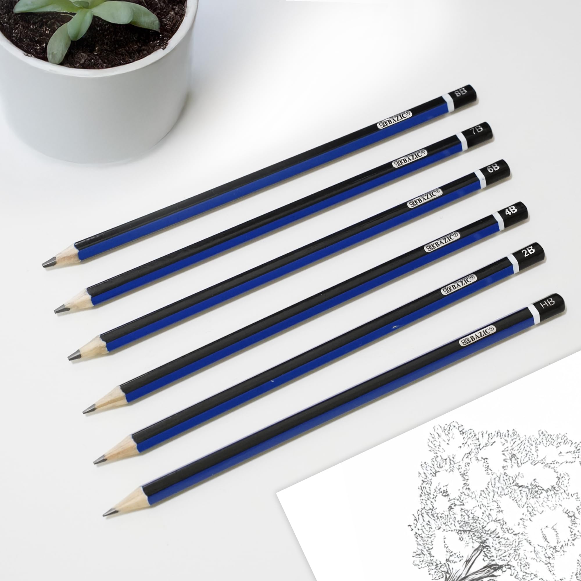 Amazon.co.jp: BAZIC Drawing &スケッチ鉛筆セット( 6詰め合わせ