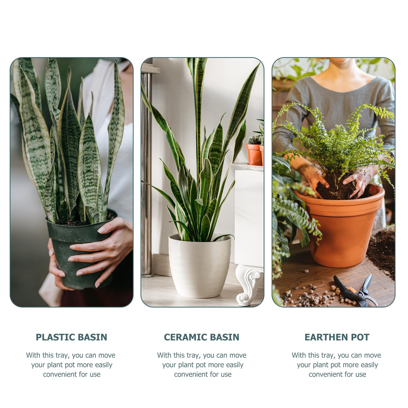 Blumentopf-Untersetzer Aus Kunststoff - 5er Set Mit Pflanzenetiketten