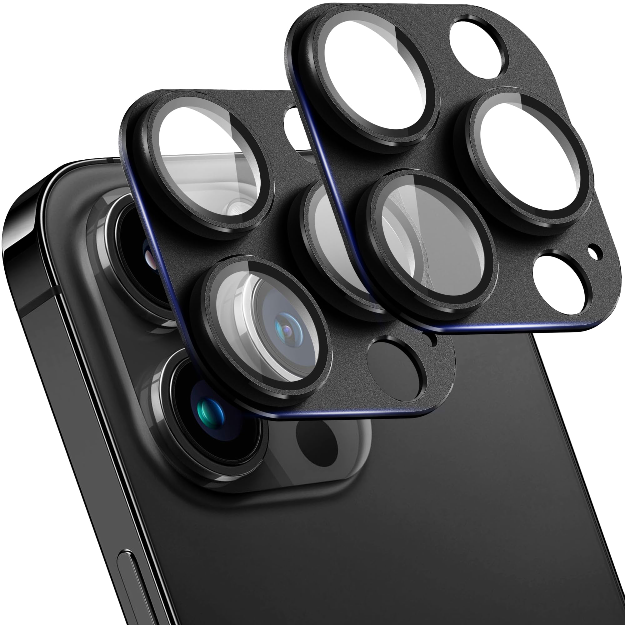 SHANG PIN JIA 2 Pack Camera Lens Protector for iPhone 13 Pro/13 Pro Max,[Not Easy to Breakn ] AR Tempered Glass Strong Adsorption Metal Camera Cover
