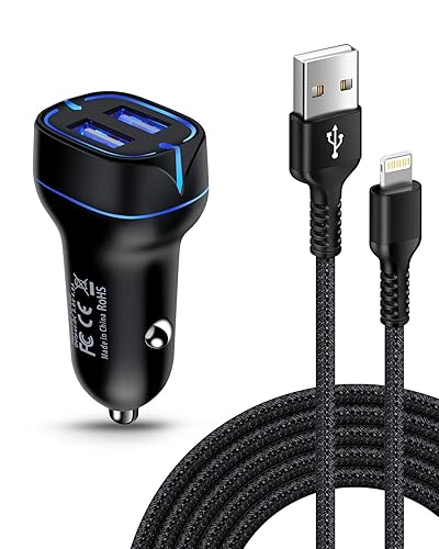 Miniatura 1 de Cargador de teléfono para coche, cable Lightning de carga rápida para iPhone 14 13 12 Pro Max Mini 11Pro 10 SE X XR XS XS Max 8 7 6 Plus, cable de