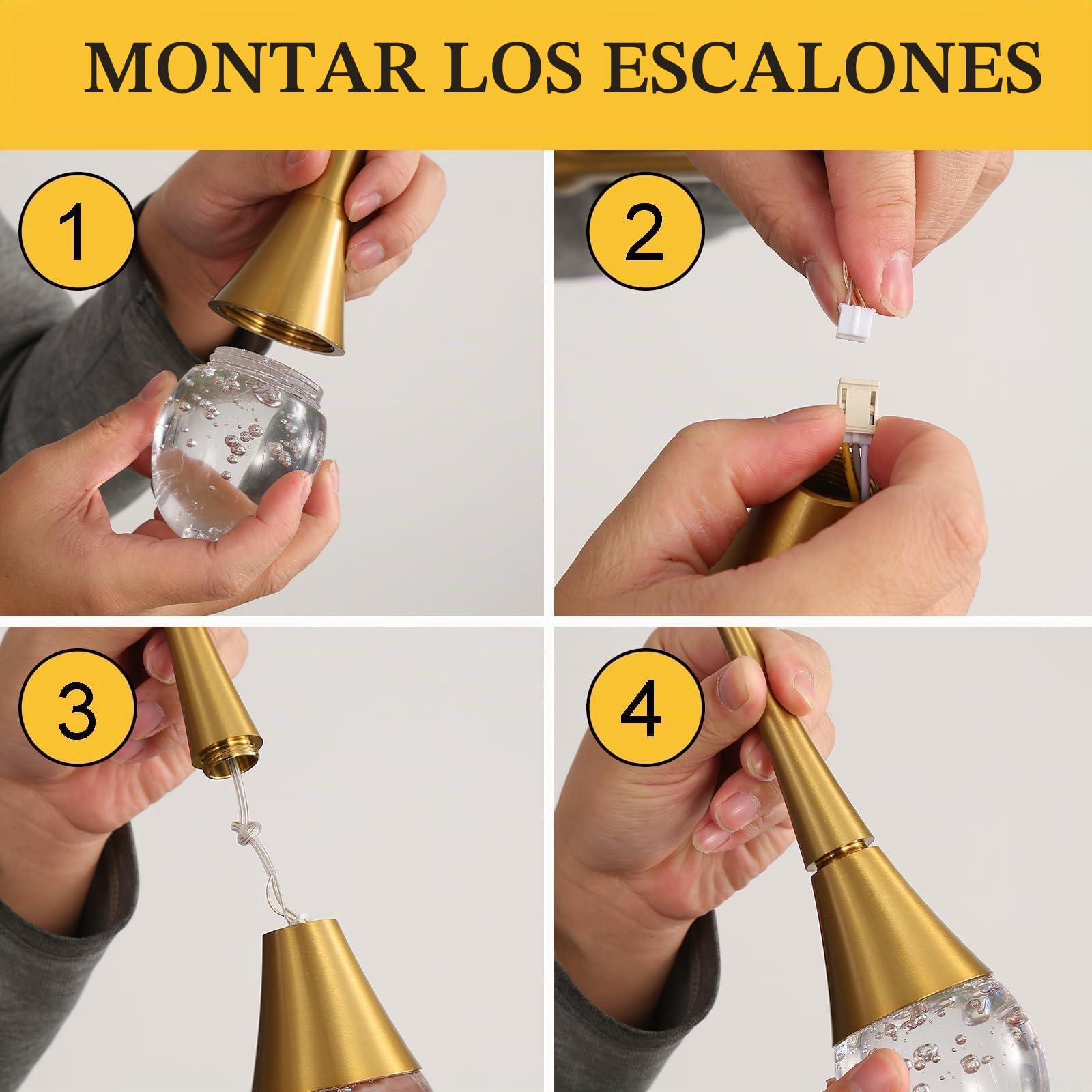 Luces Colgantes LáMparas De Cocina Led Regulables LáMpara Colgante Dorada Moderna Mini IluminacióN Colgante De Cristal En Forma De Gota De Agua Para Cocina Isla Dormitorio Pasillo Entrada (2 Luces)