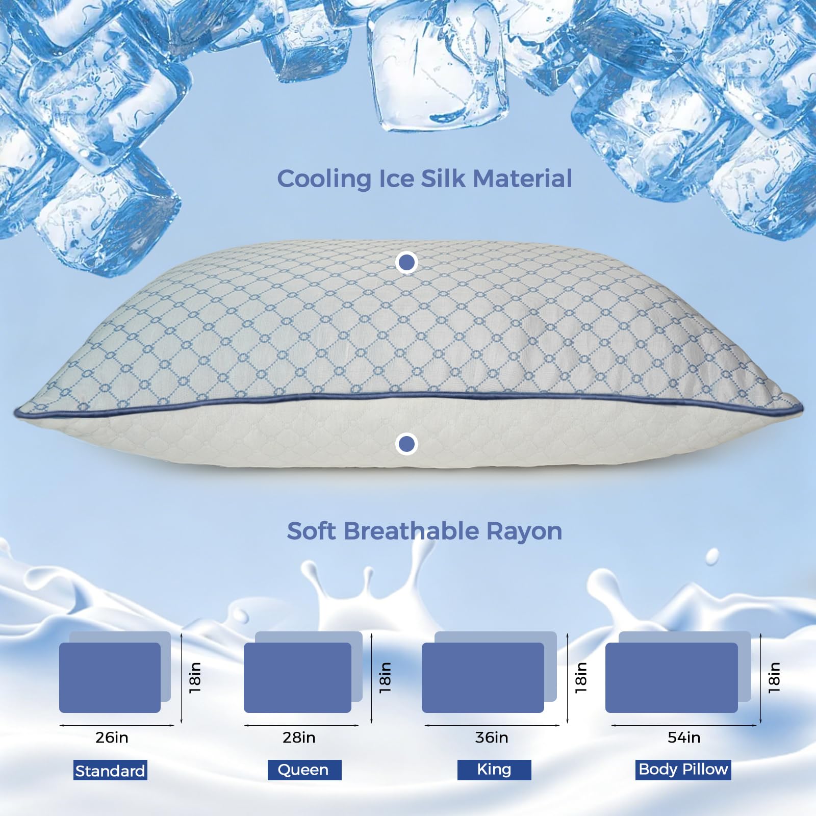 Condition photo showing New/Like New for adjustable bed pillows queen size set of 2 for sleeping, soft and supportive bed pillows with memory foam filling for side, back and stomach sleepers, neck supportive-queen size, 2 pack