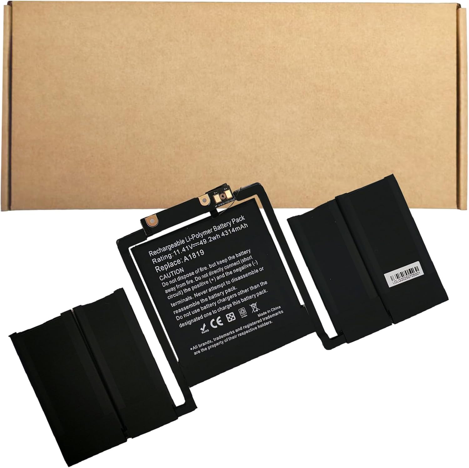 A1706 A1819 Battery Replacement for MacBook Pro 13 inch Late 2016 Mid 2017 EMC 3071, EMC 3163 MPDK2LL/A, MPXW2LL/A, MPXX2LL/A, MQ002LL/A