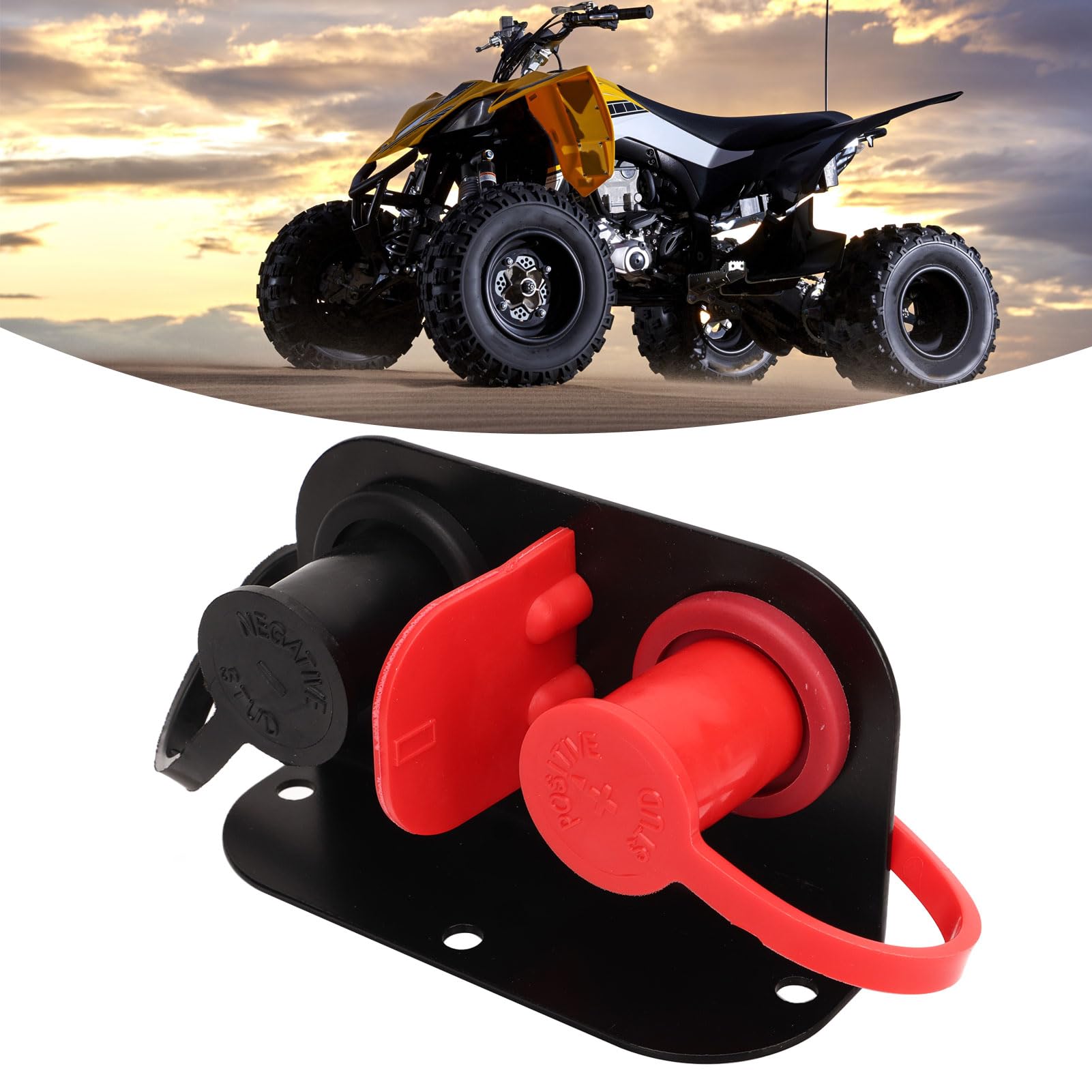 Morsetti Batteria Remoti M10x2 con Coperchio di Sicurezza, Kit Posti di Avviamento per Ricarica e Jump Start, per UTV, ATV, Auto, Camion, Trattori e Barche