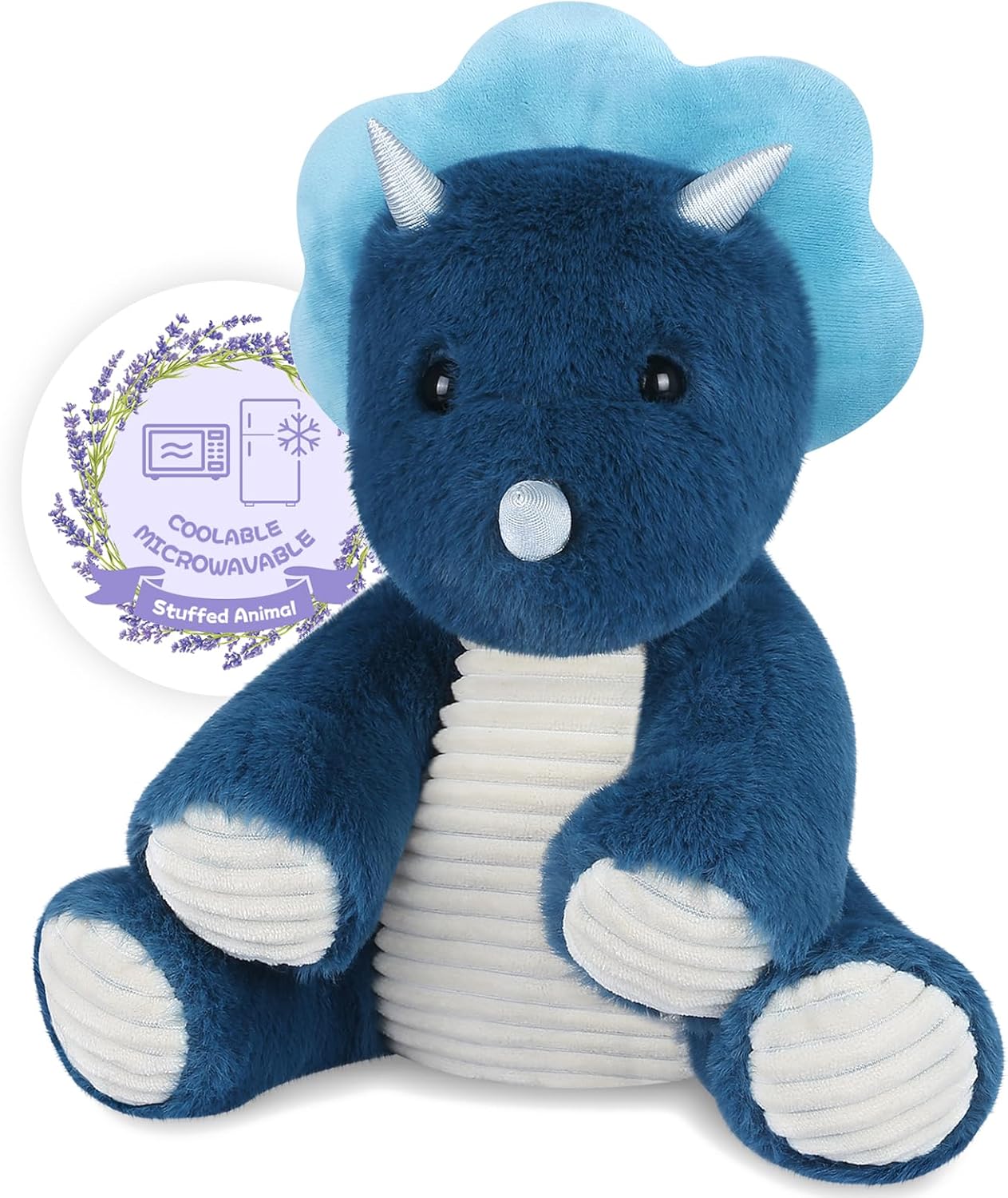 SuzziPals Microwavable Triceratops Dinosaur Stuffed Animals, Heated