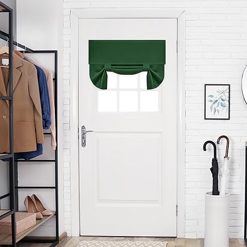 Miniatura 130 de Deconovo Cortina opaca de Navidad para puertas de vidrio y luces laterales, panel de privacidad con aislamiento térmico con doble bolsillo para