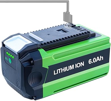 DTK Replacement for Greenworks 40V Battery 6000mAh Compatible with 40V Cordless Tools with 5V USB Port