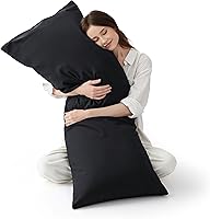 Vista 19 de Bedsure Fundas de almohada tamaño estándar, Fundas de almohada refrescantes, Fundas de almohada de rayón derivado de bambú blanco tamaño estándar