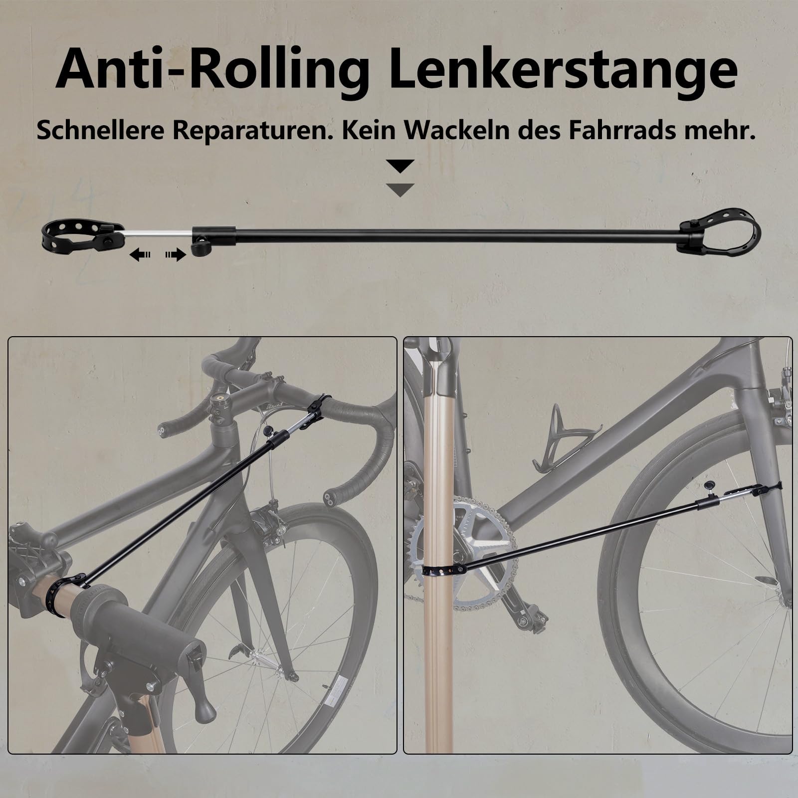 Urban Deco Support de réparation de vélo Support de vélo en aluminium pour l'entretien, capacité de 30,8 kg, réglable en hauteur, pince rotative à 360°, plateau à outils inclus