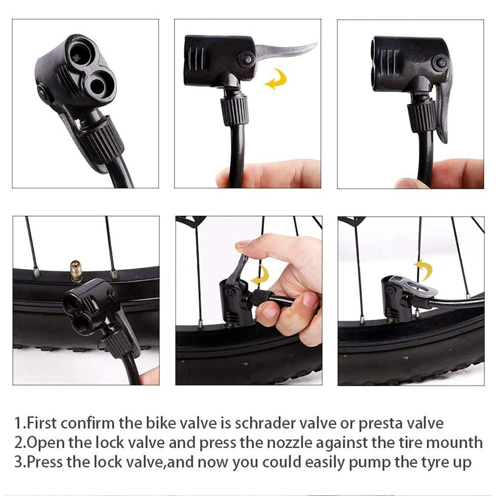 Pompe à pied avec jauge pour vélo portable