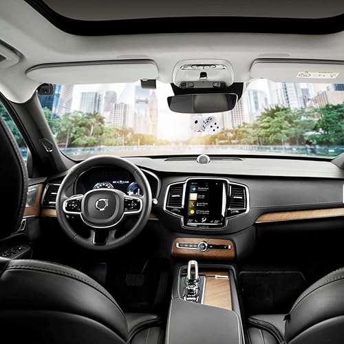 Miniatura 6 de Vaygway par de dados espejados blancos y negros de felpa para automóvil – par de 3 pulgadas, dados espejados blancos y negros elegantes, vintage