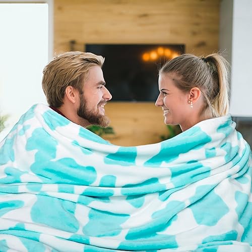 Miniatura 2 de Manta de forro polar azul para sofá y cama, mantas ligeras y suaves para mujeres, ropa de cama de felpa mullida, regalos azul cielo, decoración de