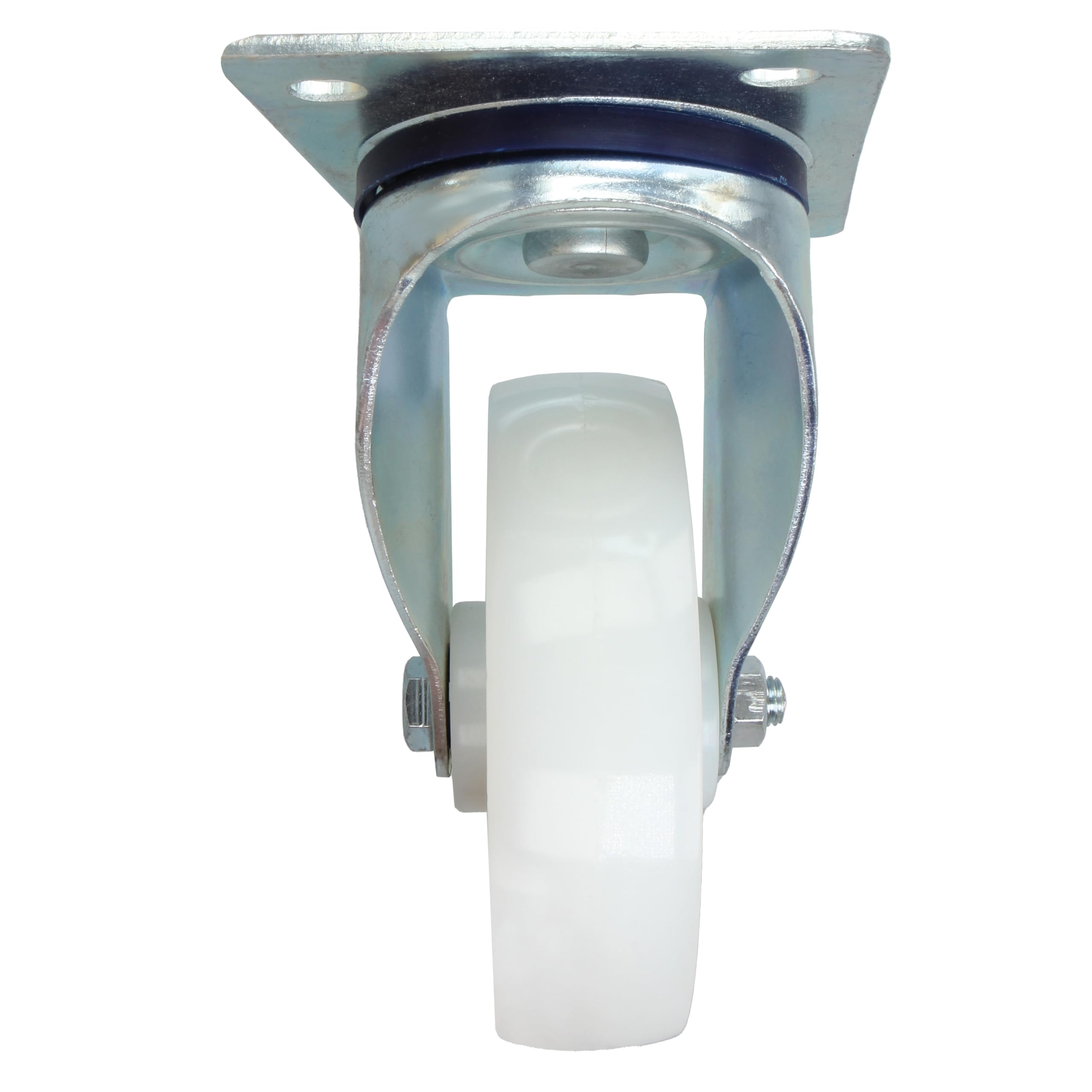 Amig - Set 4 Ruote Girevoli con Piastra Metallica | Ø 125 x 38 mm | Peso Massimo 230 Kg | Per Spostare Mobili Pesanti | Cuscinetti a Rulli | Nucleo in Nylon | Colore Bianco