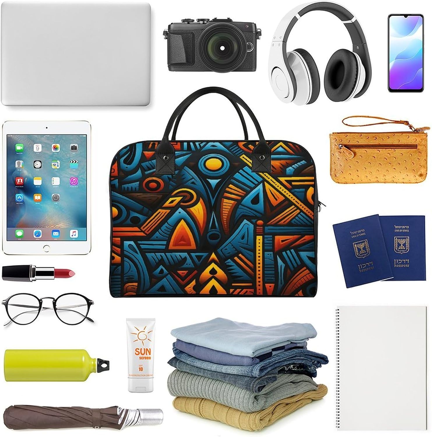 African Style Textile Pattern Laptop Bag with Shoulder Strap image 5