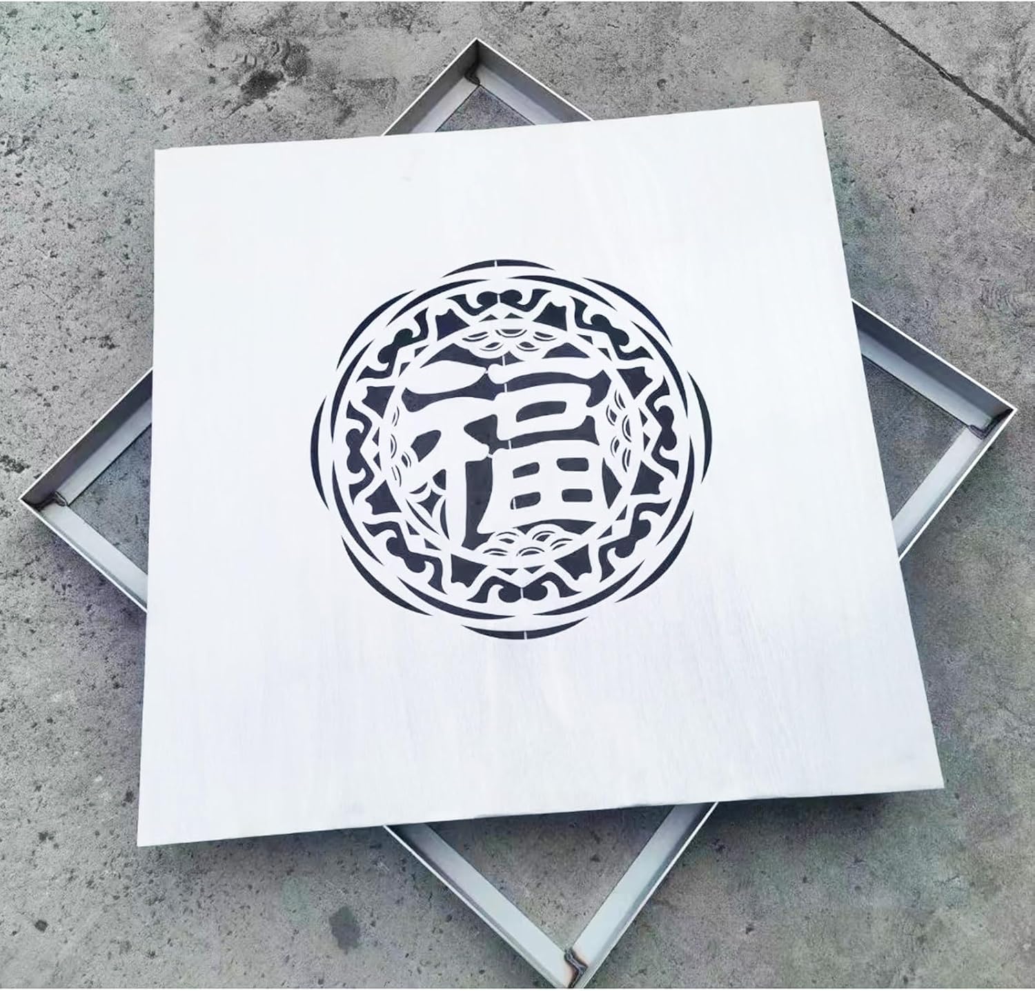 Square Outdoor Stainless Steel Basement Sewer Drain Cover 12x12 16x16 Yard Garden Decorative Trench Grate for Well Drainage Floor Gutter Grating Rustproof and Durable 15.7x15.7x1.2in.